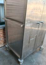 inox kast op wielen met 4 deuren, inox kar, Ophalen, Gebruikt