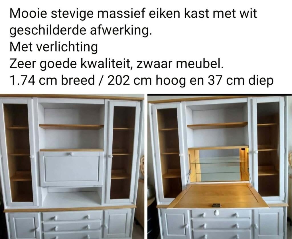 Wandmeubel, Huis en Inrichting, Ophalen, Gebruikt, Glas, Met deur(en)