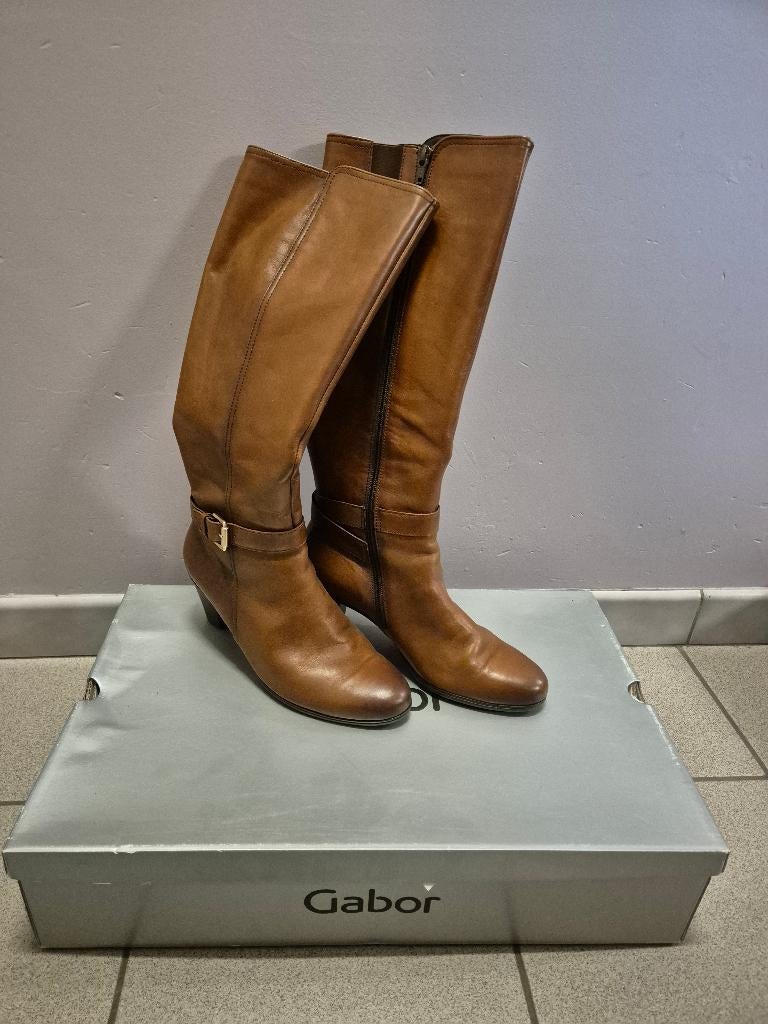 Gabor hoge laarzen bruin leer maat 39, Ophalen, Hoge laarzen, Bruin, Gabor