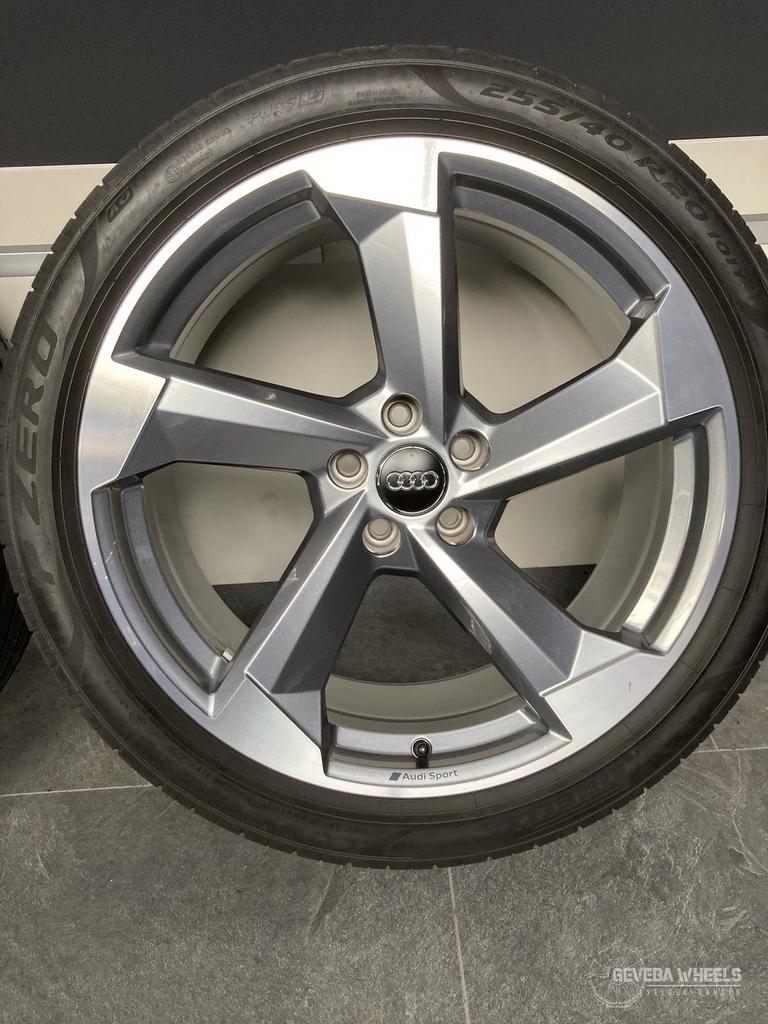 20” originele Audi A7 / S7 ‘Rotor’ velgen + banden 5x112, Auto-onderdelen, Banden en Velgen, Banden en Velgen, Zomerbanden, 20 inch