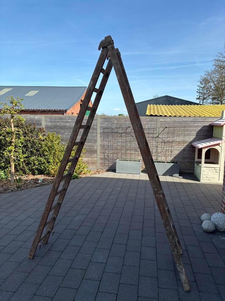 Houten ladder, Doe-het-zelf en Bouw, Ladders en Trappen, Ophalen, Gebruikt, Ladder, Opvouwbaar of Inschuifbaar