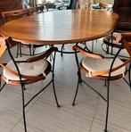 Table ronde avec rallonge et chaises assorties, Enlèvement, Comme neuf, Ovale, Chêne