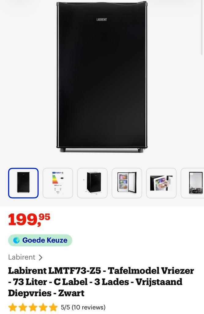 Tafelmodel vriezer zwart, Elektronische apparatuur, Koelkasten en IJskasten, Nieuw, Met vriesvak, Minder dan 75 liter, 85 tot 120 cm