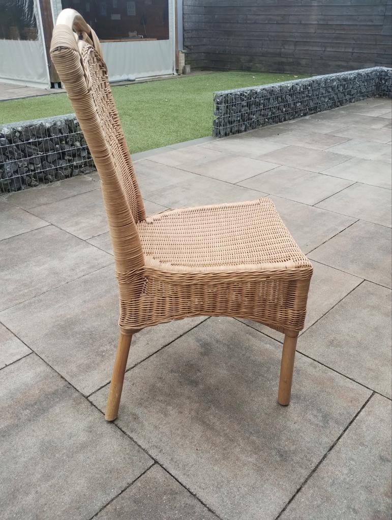 6 rieten stoelen en tafel, Huis en Inrichting, Stoelen, Ophalen