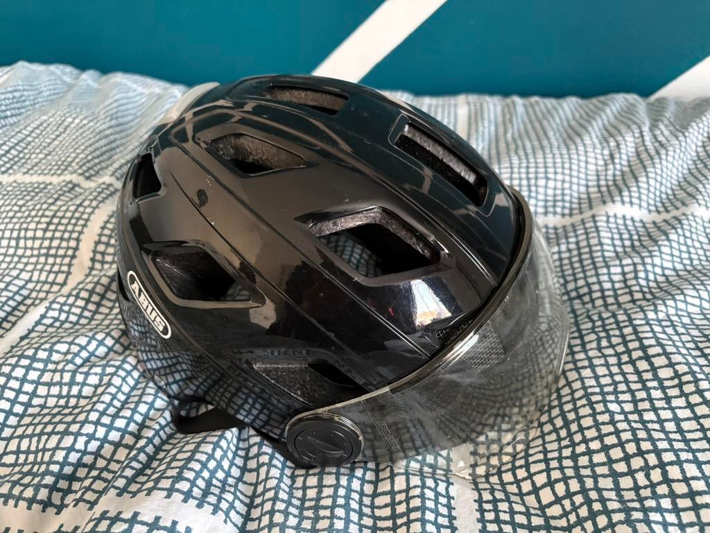 Casque ABUS Vilite Shiny Black, Vélos & Vélomoteurs, Enlèvement ou Envoi, Comme neuf, S