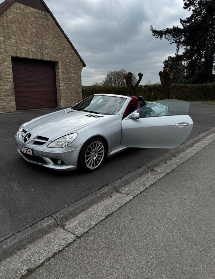 Slk 200kompressor de 2005 160000km 10100 € cuir CT ok, Autos, Mercedes-Benz, Particulier, SLK, Rouge, Noir, Cuir, Enlèvement