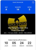 3 places Concert Wu Tang ING Arena, Tickets & Billets, Trois personnes ou plus