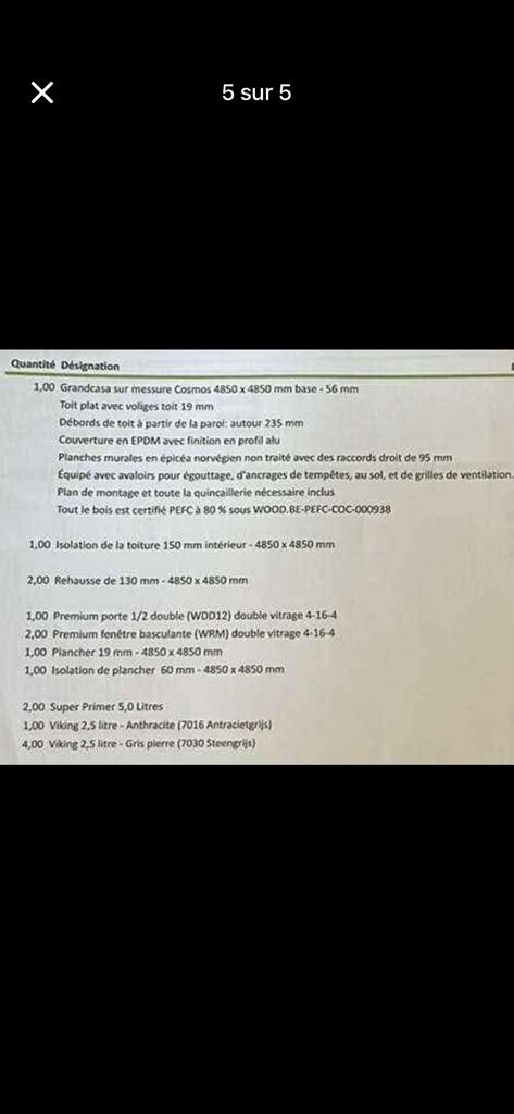 Chalet habitable - kit complet