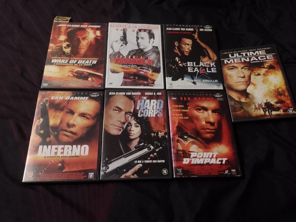 A vendre en DVD 7 films Jean Claude Van Damme, À partir de 9 ans, Enlèvement ou Envoi, Comme neuf, Action