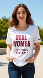 Dames t shirt REAL WOMEN Only marry real men, Vêtements | Femmes, T-shirts, Neuf, Manches courtes, Enlèvement ou Envoi, Blanc