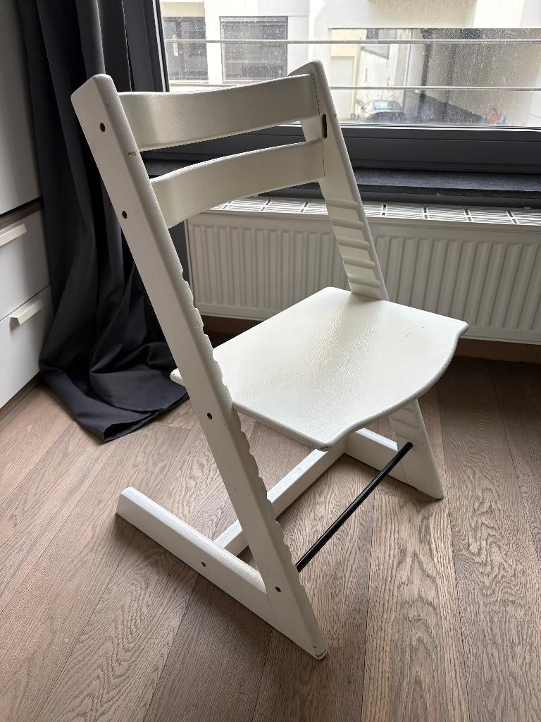 Chaise Trip Trap, Maison & Meubles, Chaises, Utilisé, Une, Bois, Blanc, Enlèvement