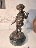 Bronzen beeld oogst engel August Moreau, Ophalen of Verzenden