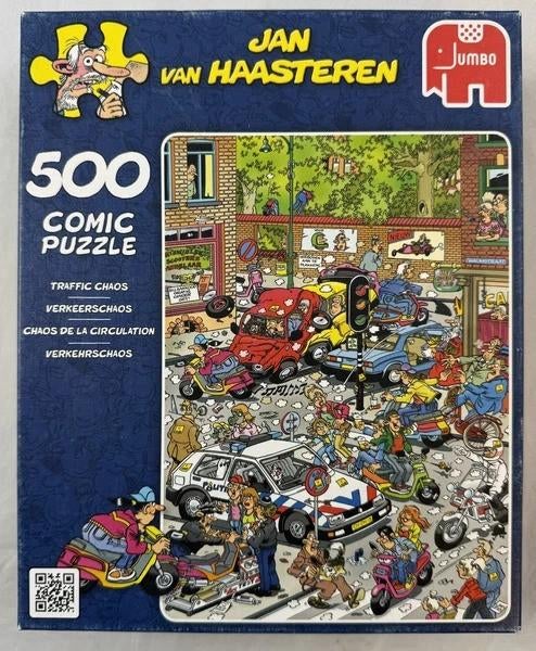 Jan van Haasteren Verkeerschaos 500 st. Puzzel Comic Jumbo, Verzenden, 500 t/m 1500 stukjes, Zo goed als nieuw, Legpuzzel