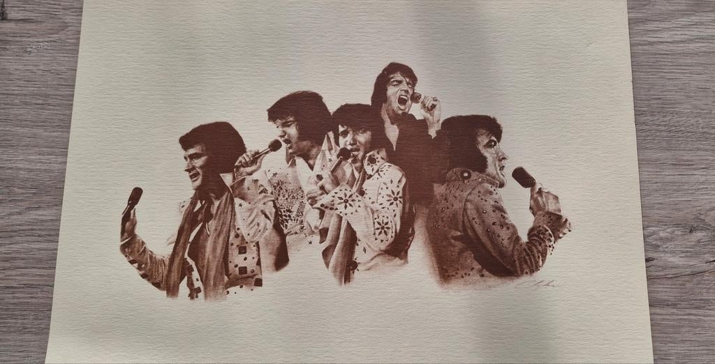 Grand sous-verre Elvis Presley à dessin plastifié, Enlèvement ou Envoi, Comme neuf, Ustensile