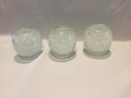 3 bougies en verre. 089/G., Enlèvement, Blanc