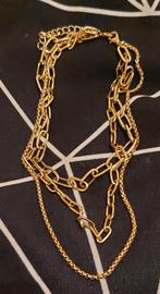 Comme neuf - Chaîne triple rang dorée, Bijoux, Sacs & Beauté, Enlèvement, Comme neuf, Or, Autres matériaux