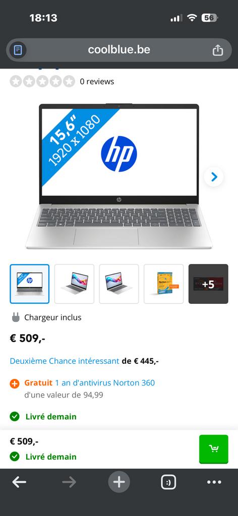 PC portable HP Ryzen 5 avec boite+Facture, Enlèvement, Comme neuf, Azerty, SSD