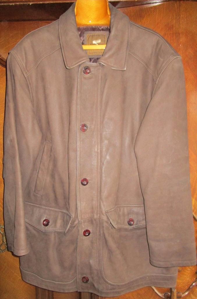 Jas in bruin leer voor heren - maat 50 - OPRUIM, Kleding | Heren, Jassen | Winter, Gedragen, Maat 48/50 (M), Bruin, Ophalen of Verzenden