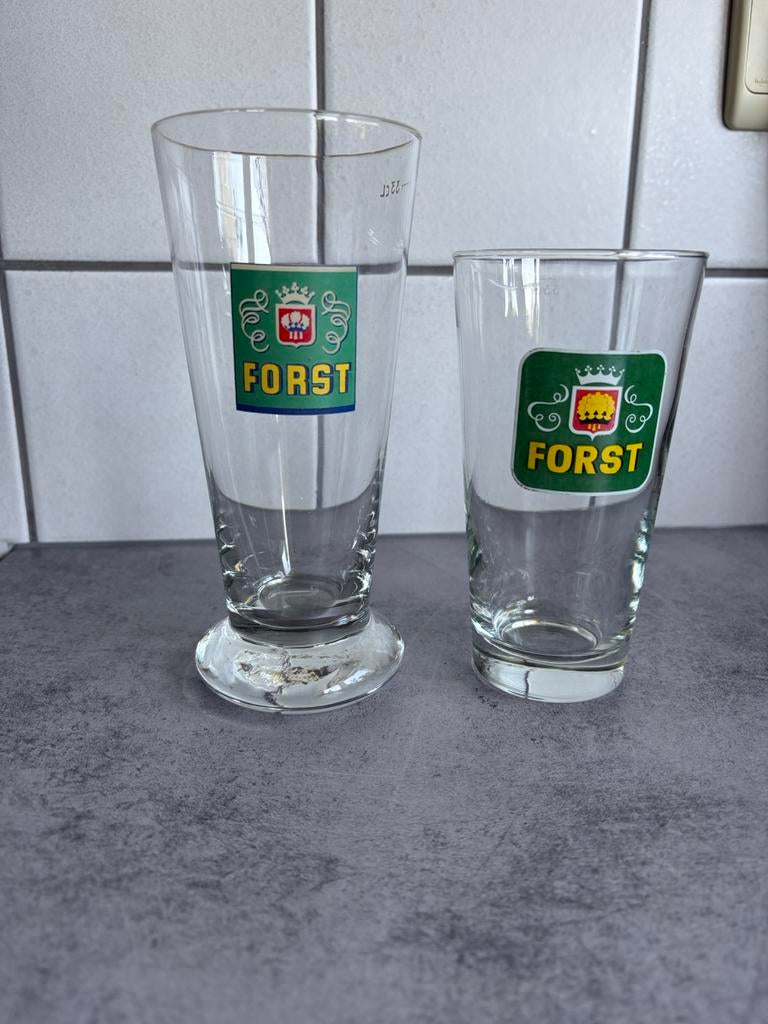 2 Oude glazen Forst bier, Ophalen of Verzenden, Zo goed als nieuw