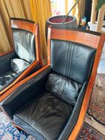 Designer Schuitema Art deco lederen stoelen, Ophalen, Gebruikt, Leer, 50 tot 75 cm