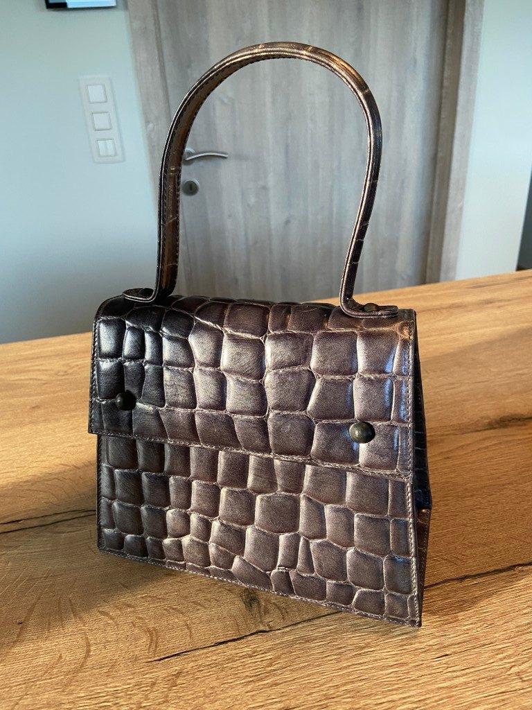 Sac à main en cuir « Emmy Wieleman », ÉTAT NEUF, Enlèvement ou Envoi, Comme neuf, Gris, Sac à main