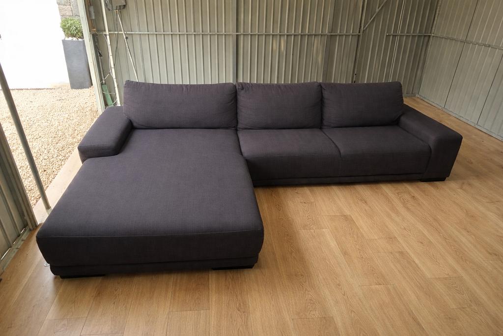 Canapé avec méridienne gris, Enlèvement, Utilisé