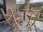 Tuinbar met 3 stoelen in hardhout, Tuin en Terras, Ophalen, Gebruikt, Hardhout, 3 zitplaatsen