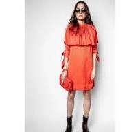 Ongedr zijden jurk Zadig & Voltaire Défilé, mt S, Kleding | Dames, Jurken, Nieuw, Maat 36 (S), Oranje, Boven de knie, Verzenden