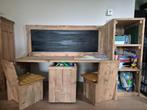 Steigerhouten bureau met krijtbord, Kinderen en Baby's, Ophalen, Gebruikt