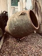 2 antieke XXL aardewerk oluifkruiken / tuinvazen, Tuin en Terras, Ophalen, Gebruikt