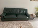 Lederen groene zetel van Roche Bobois, Huis en Inrichting, Ophalen, Gebruikt, Rechte bank, Hout
