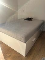Lit blanc IKEA avec sommier à latte 140x200 cm, Maison & Meubles, Lit avec 4 rangements, Enlèvement, 200 cm, Blanc