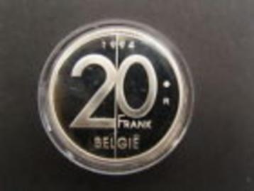 Belgique : 20 francs 1994 VL en argent (PREUVE) + BATAILLE D, Monnaie en vrac, Argent, Argent, Envoi