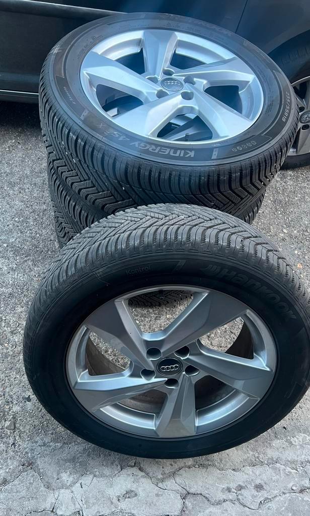 Audi Q3 18 inch Velgen met Allseason Banden, Auto-onderdelen, Banden en Velgen, Banden en Velgen, Zomerbanden, 18 inch, 235 mm