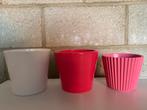 Set van 3 bloempotten, Tuin en Terras, Bloempotten, Ophalen, Gebruikt, Rond, Binnen