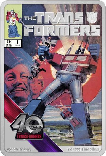  TRANSFORMERS 40th Anniversary Marvel 1 Oz Silver Coin 2$ Ni beschikbaar voor biedingen