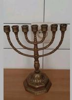 Chandelier en laiton vintage à sept branches de Menorah juiv, Enlèvement ou Envoi