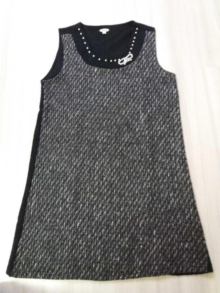 Tof zwart met grijs kleedje los model Maat 38-44, Kleding | Dames, Jurken, Zo goed als nieuw, Maat 38/40 (M), Zwart, Boven de knie