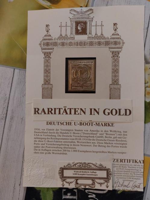 Timbre Raritaten in gold allemagne plaqué or 23 karat.voir d, Timbres & Monnaies, Timbres | Europe | Allemagne, Non oblitéré, Empire allemand