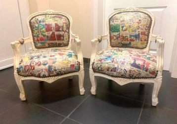 2 Donald Duck barok louis XI kinderstoelen jaren 70 Uniek!  disponible aux enchères