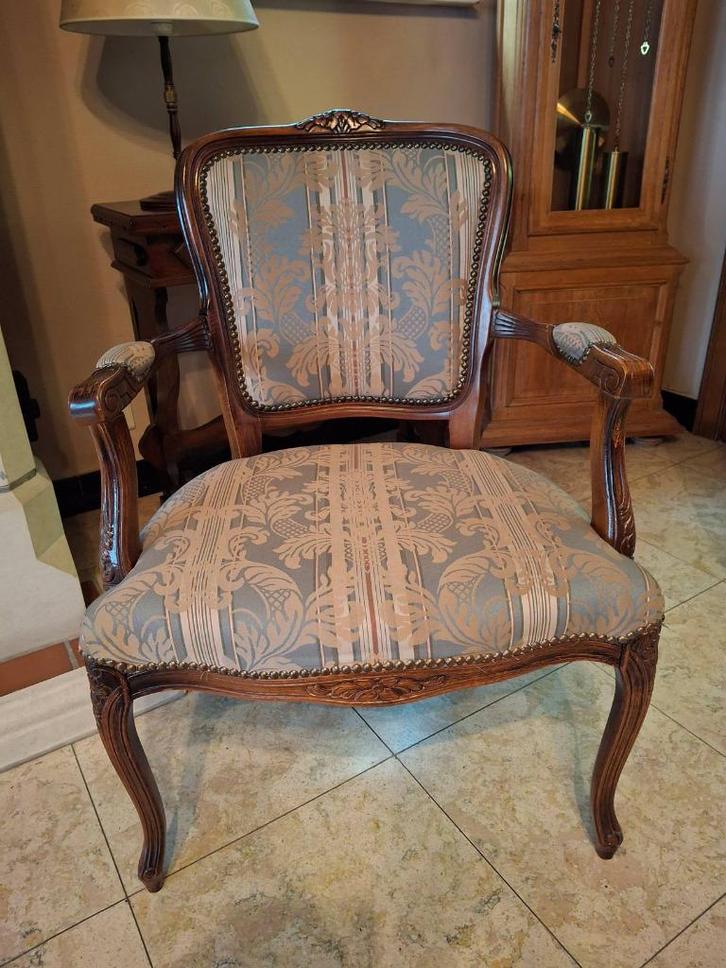 Vier armstoelen Louis XV-stijl, Antiek en Kunst, Antiek | Meubels | Stoelen en Sofa's, Ophalen