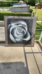 Peinture avec rose... 120x120cm, Enlèvement ou Envoi