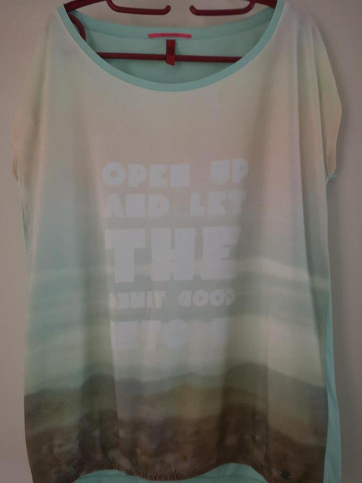 Turkoois T-shirt, Kleding | Dames, T-shirts, Zo goed als nieuw, Maat 38/40 (M), Overige kleuren, Korte mouw, Ophalen