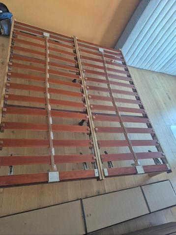 Paire sommiers Lattoflex s/pieds démontables 160/200 neufs, Enlèvement, Comme neuf, Réglable