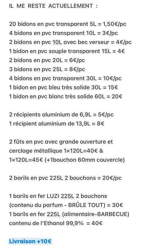 Vaten van PVC en IJZER - PVC-vaten 10-20-25-30L PVC-blikken, Tuin en Terras, Regentonnen, Zo goed als nieuw, Ophalen of Verzenden