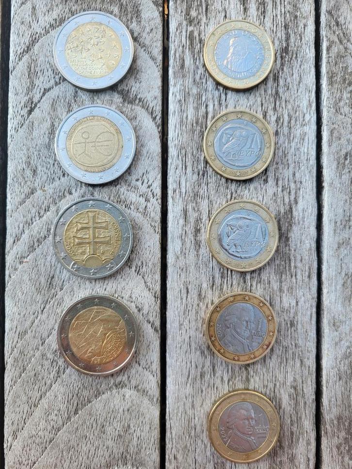 1 en 2 euromunten, Postzegels en Munten, Munten | Europa | Euromunten, 1 euro, Duitsland, Ophalen of Verzenden