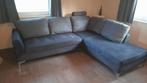 Canapé d'angle - méridienne. Bleu foncé. Tissus alcantara, Huis en Inrichting, Ophalen, Gebruikt, Stof
