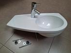 Handenwasser in witte porselein met mengkraan Hansgrohe, Ophalen of Verzenden, Zo goed als nieuw, Kraan