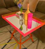 Plateau en acrylique/plexi rose fluo/cadre/cadre avec miroir, Enlèvement ou Envoi, Neuf, Rectangulaire, Synthétique