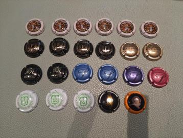 Champagne capsules uit Frankrijk (o.a. Épernay) en België beschikbaar voor biedingen
